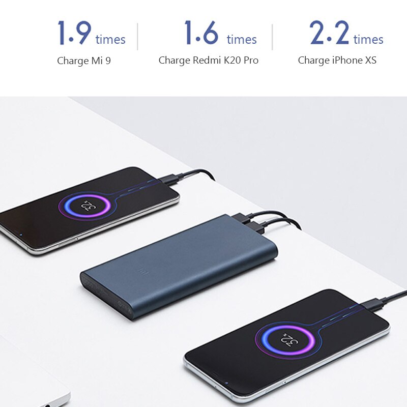 Xiaomi banco de potência 3 10000mah plm13zm dupla usb 18w carregamento rápido mi powerbank 10000 carregador portátil bateria externa poverbank