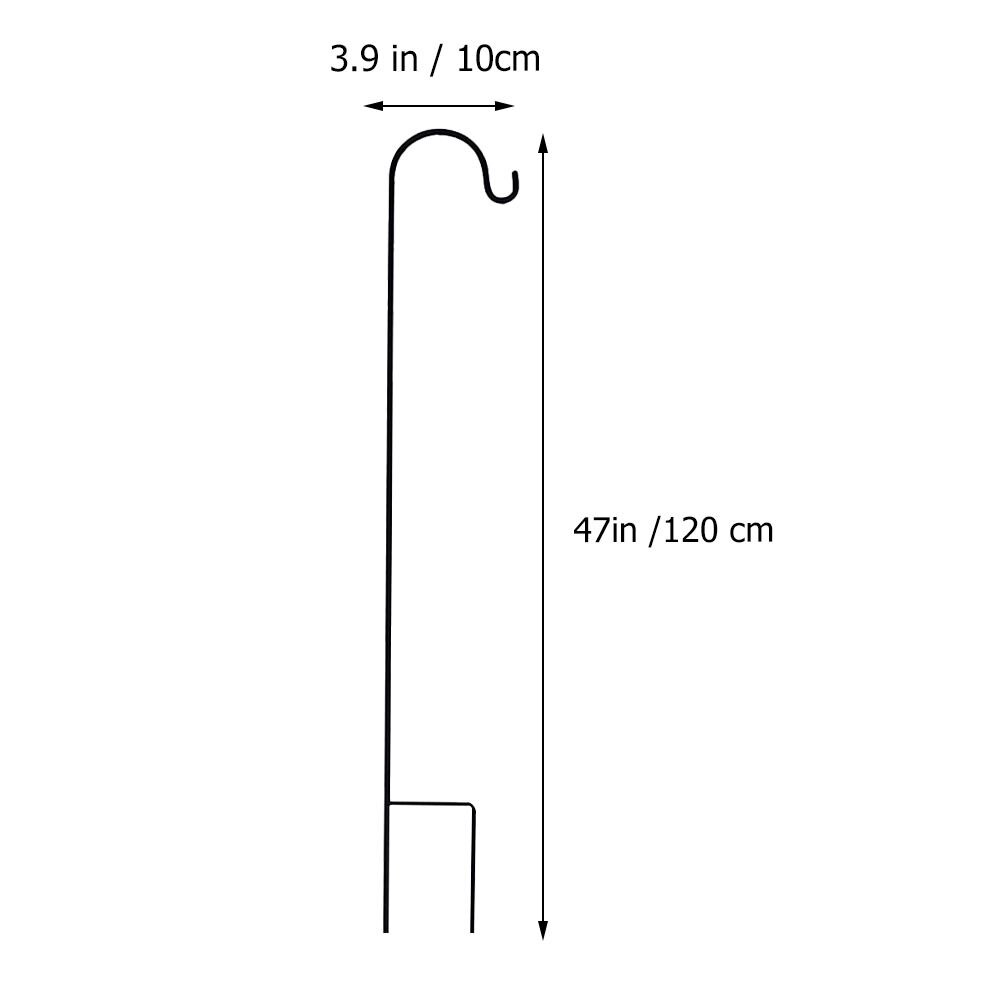 Shepherd-Hooks Garden Ground Plant Stand Lantern Stake Outdoor Plant Hangers For Flower Basket Plant Hook Garden Stake Outdoor: 1pc 120x10x1cm