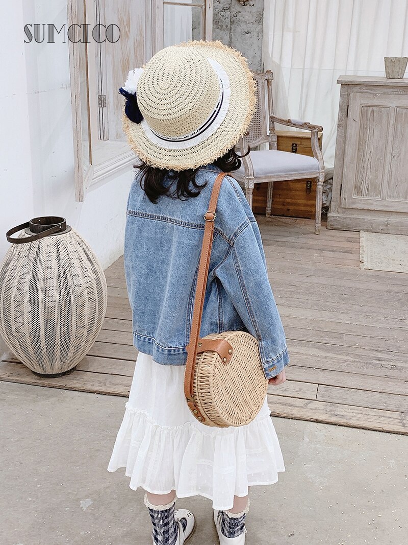 Sumcico 2020SS Neueste kinder Baumwolle Denim Weiche Trucker Jacke Kinder Klassische Denim Mantel Alter 2-15Y