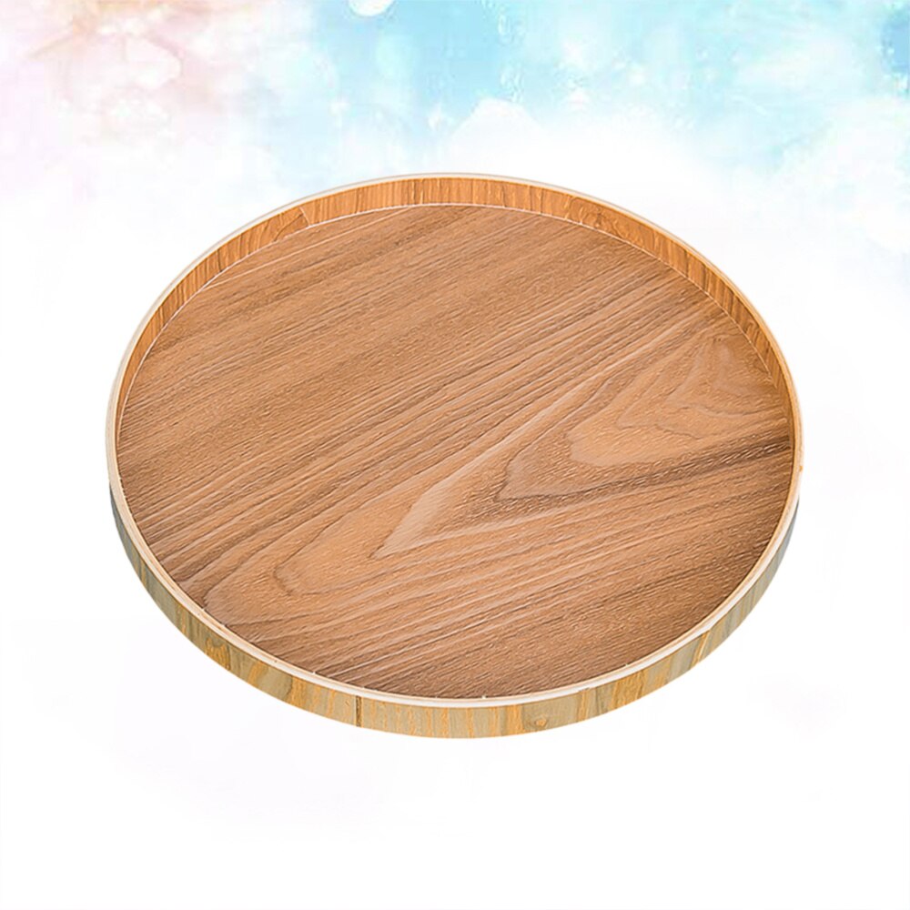 Plateau rond de Style japonais plaque de service alimentaire Snack en bois Deseert plaque de thé pour la maison (21CM)