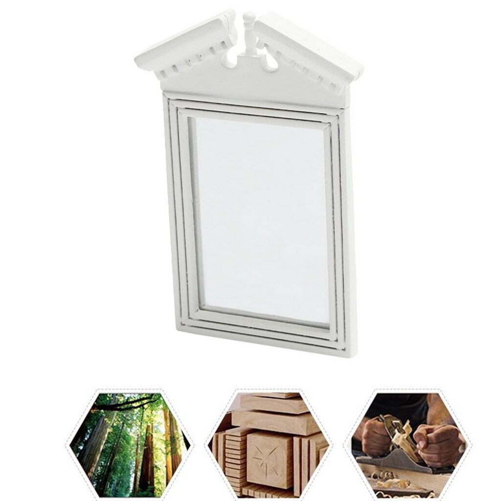 1/12 casa delle bambole in miniatura bianco specchio cornice bagno arte arredamento Accs