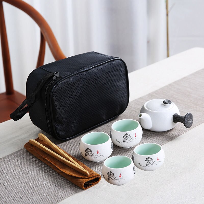 Chinese Traditional Tea Set Coffee Powder Storage Teaware Sealed Tea Container For Home Decorative Ceramic Jar Tea Container Set: Set F