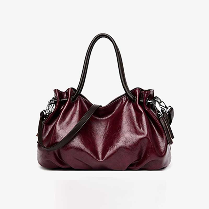 AMELIE GALANTI bolsas grandes europeas y americanas bolso de borla retro bolso de mujer de Ambiente de bolso de mano bolsas para mujeres: WINE