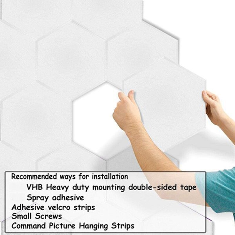 12 Pack Hexagon Acoustic Panels Beveled Edge Sound Proof Foam Panels,Sound Proofing Padding for Wall Decor,Studio&amp;Office