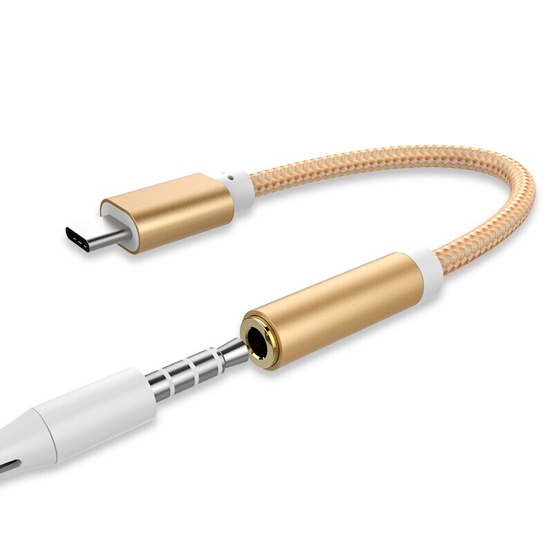 Typec Headphone Adapter For Huawei Xiaomi Earphone Headphone Cable Adapter USB-C To 3.5mm Jack Aux Cable Portable Universal