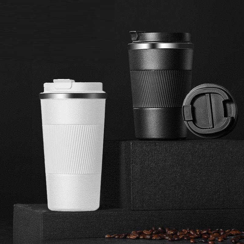 380ml/510ml Double-layer Stainless Steel Thermal Insulation Coffee Mug Car Travel Non-slip Thermos Office Mug High-end