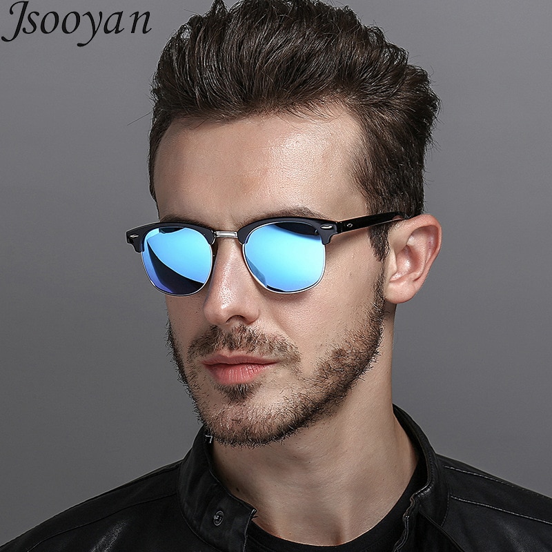 Jsooyan polariserede solbriller kvinder mænd unisex kørsel solbriller klassiske retro runde nuancer solbriller mandlige briller