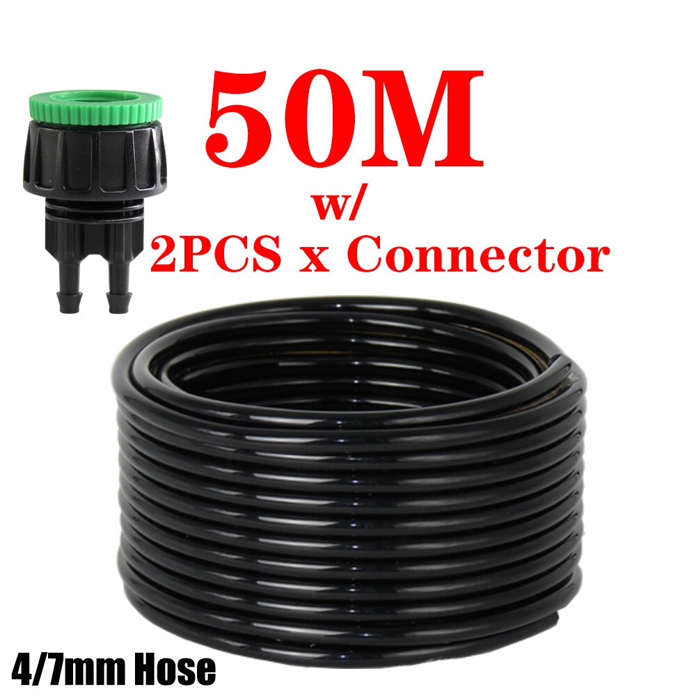RBCFHl 5m-100m 4/7mm Garden Watering PVC Pipe Micro Irrigation Tubing Sprinkler W/ 1/2''&amp;3/4'' Integrated Connector: Gold