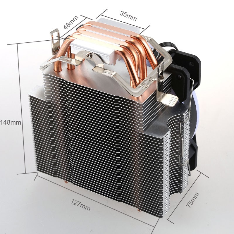Universal Computer CPU Cooler Fan RGB 4Pin CPU Cooling Fans For Inter 775/1151/1155/1156 Heatsink 4/6 Heatpipe Fan For AMD