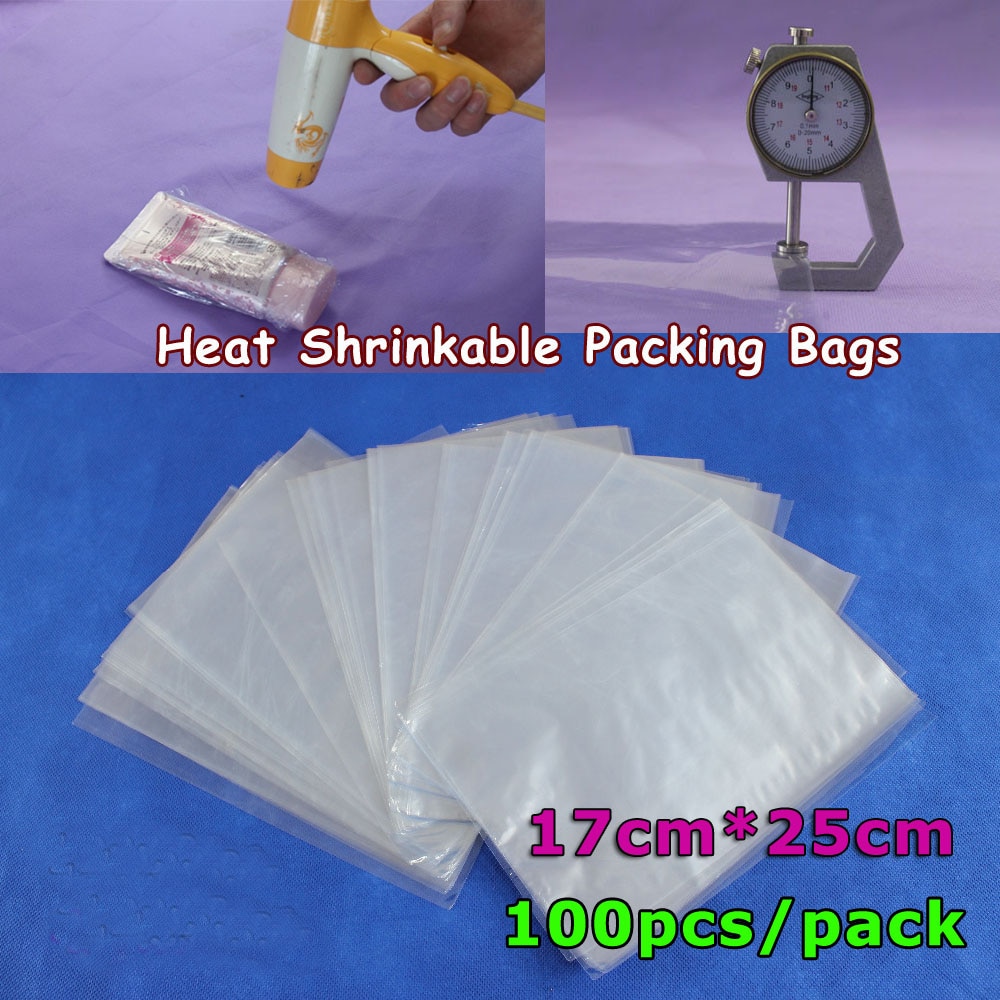 100 szt. 6.7 x 9.8 cale (17 x 25cm)  miękkie przezroczyste torebki termokurczliwe z tworzywa pvc robić formowania metodą rozdmuchową, materiały robić pakowania kosmetyków