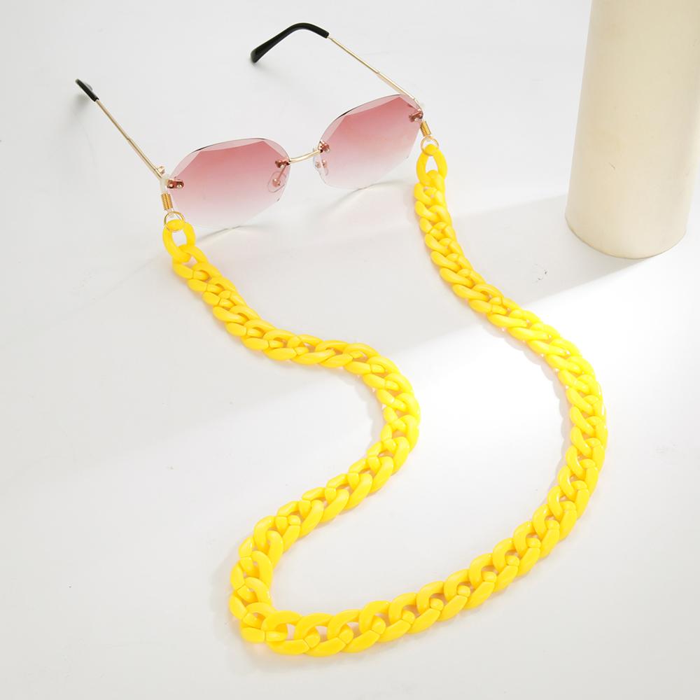 Hot Occhiali Da Sole in Acrilico Catene Donne Occhiali Da Lettura Appeso Catena del Collo Della Cordicella Cavo di Occhiali Occhiali Corda Cinturino in Regalo per le Ragazze: Yellow