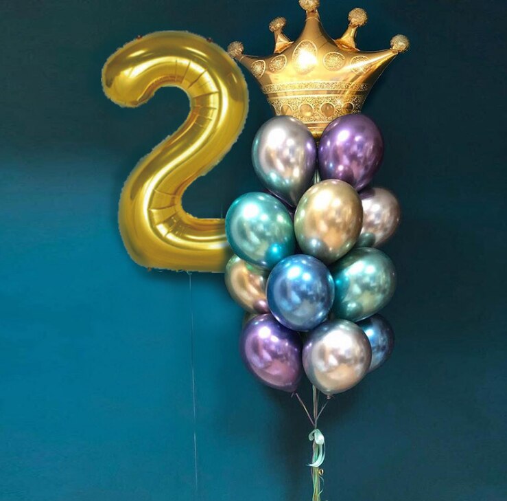 måke krone folie ballonger bursdag dekorasjoner voksen til 1st bursdagsfest ballong prins prinsesse baby tegneserie lue: 2