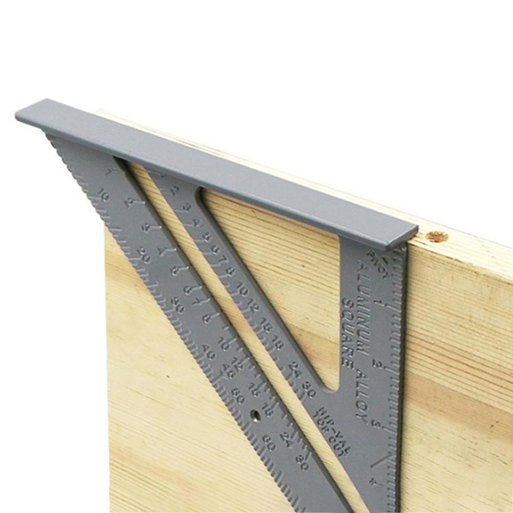 Regla triangular de 90 grados para carpintero, herramienta de medición de escuadra, aleación de aluminio