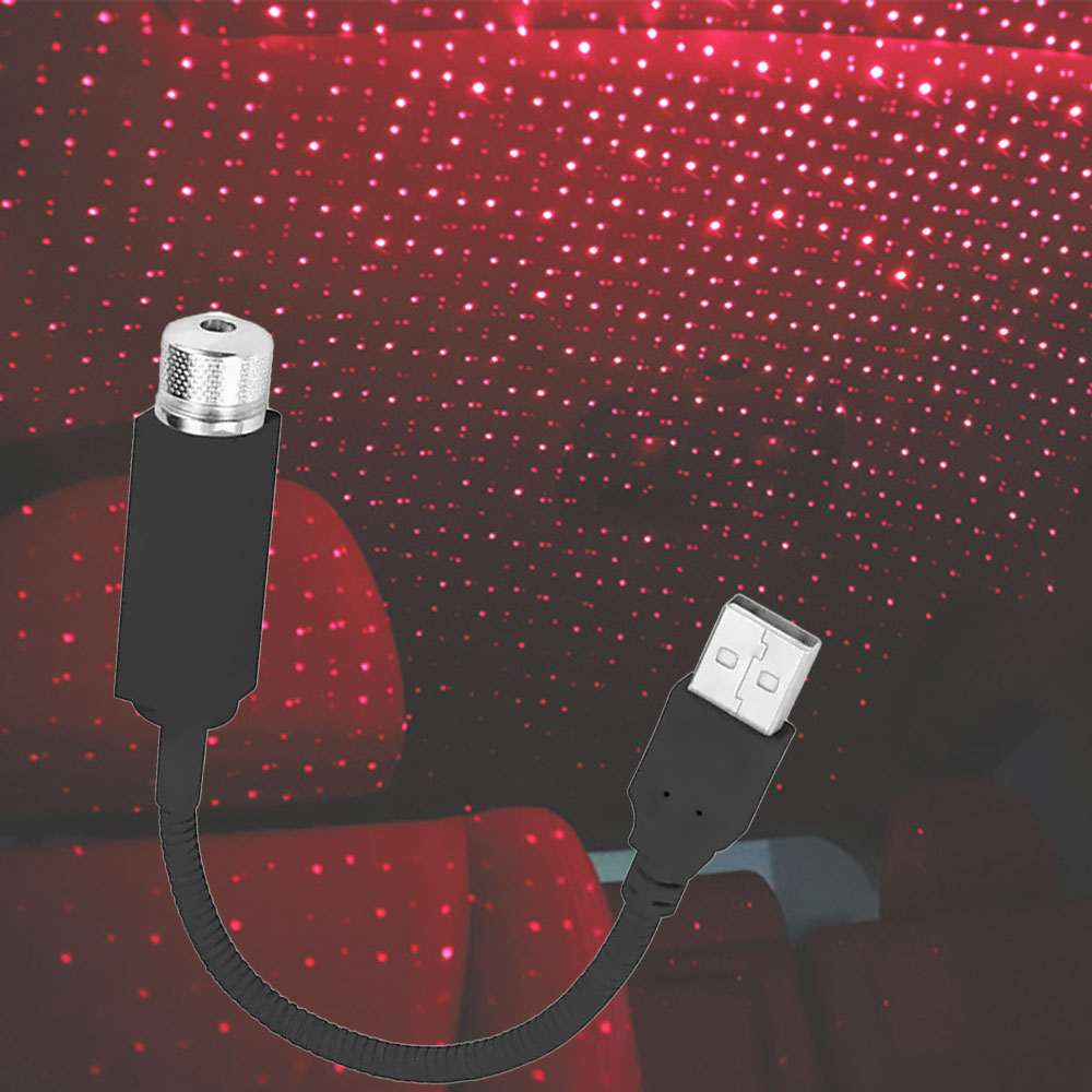 Proyector de estrellas de luz LED para techo de coche, atmósfera ambiental Interior, lámpara de galaxia, luz decorativa USB para coche, en casa, luz nocturna