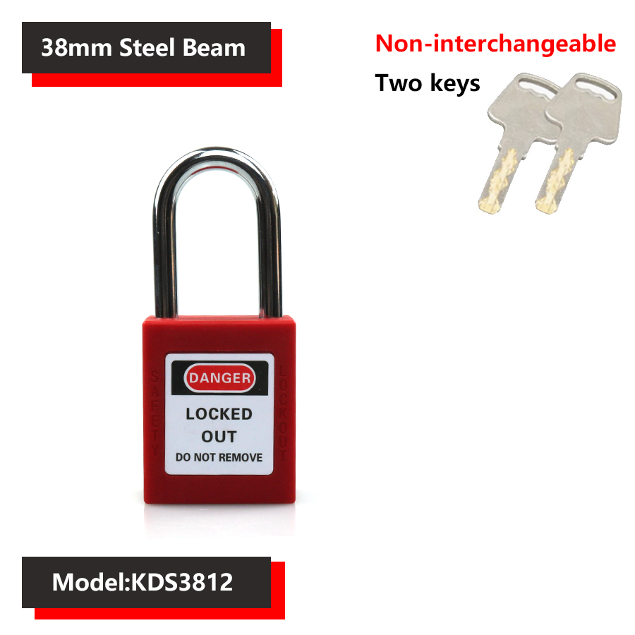 38mm industriële veiligheidshangsloten, loto-vergrendeling, nylon technische beugel, persoonlijke energievergrendeling, directe meerdere specificaties: Hemelsblauw