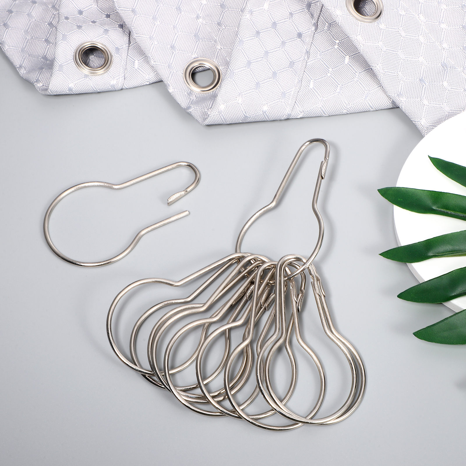 Gardinkroker sett sølvring gardinkrok tilbehør baderom gourdformet dusjkroker multifunksjonelle maskinvarebeslag