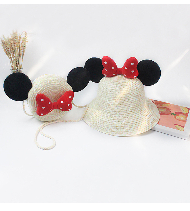 2024 neue Sommer Mädchen Strohhut Set Handtasche neue Blume Sonnenhut Strohhut Sonnenhut Kinder Mädchen Baby Strohhut Sombrero Sunset: green