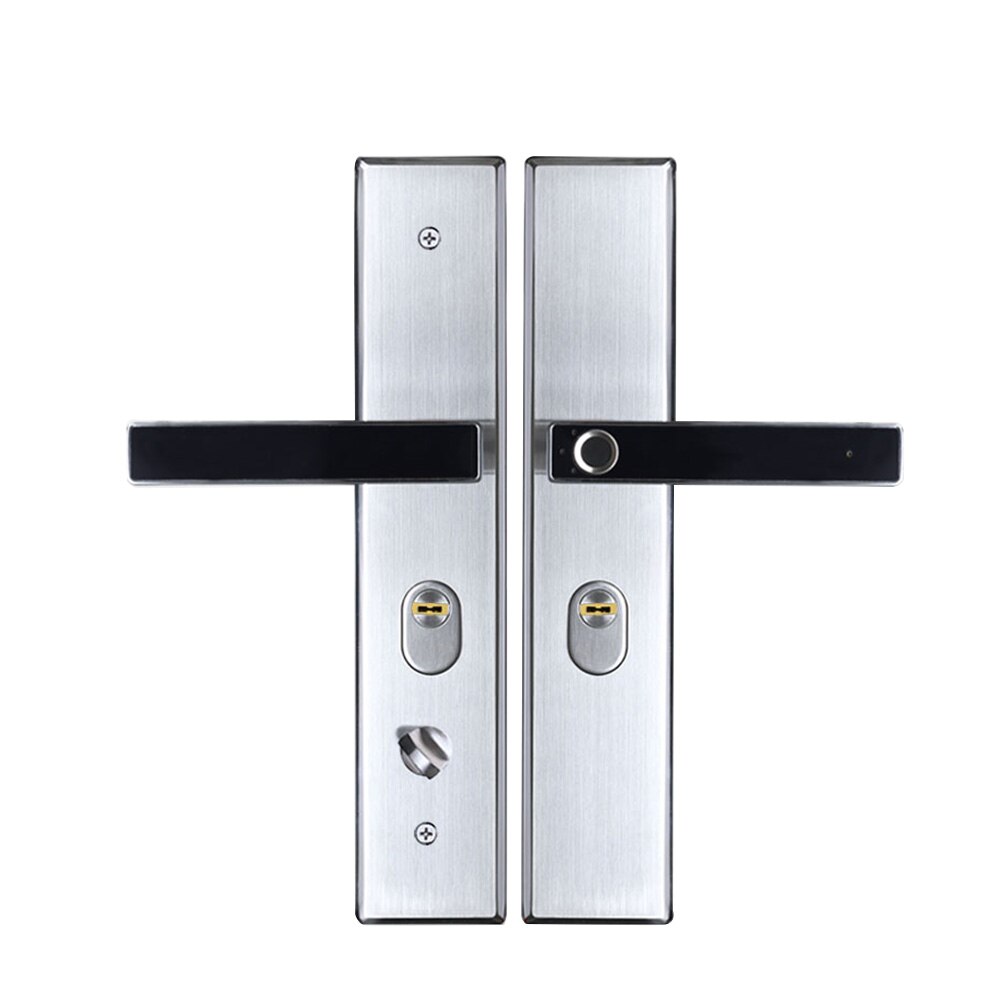 1pair Zinc Alloy Electronic Smart Rechargeable Keyless Office Door Lock Home Security Fingerprint Handle Easy Install Apartment