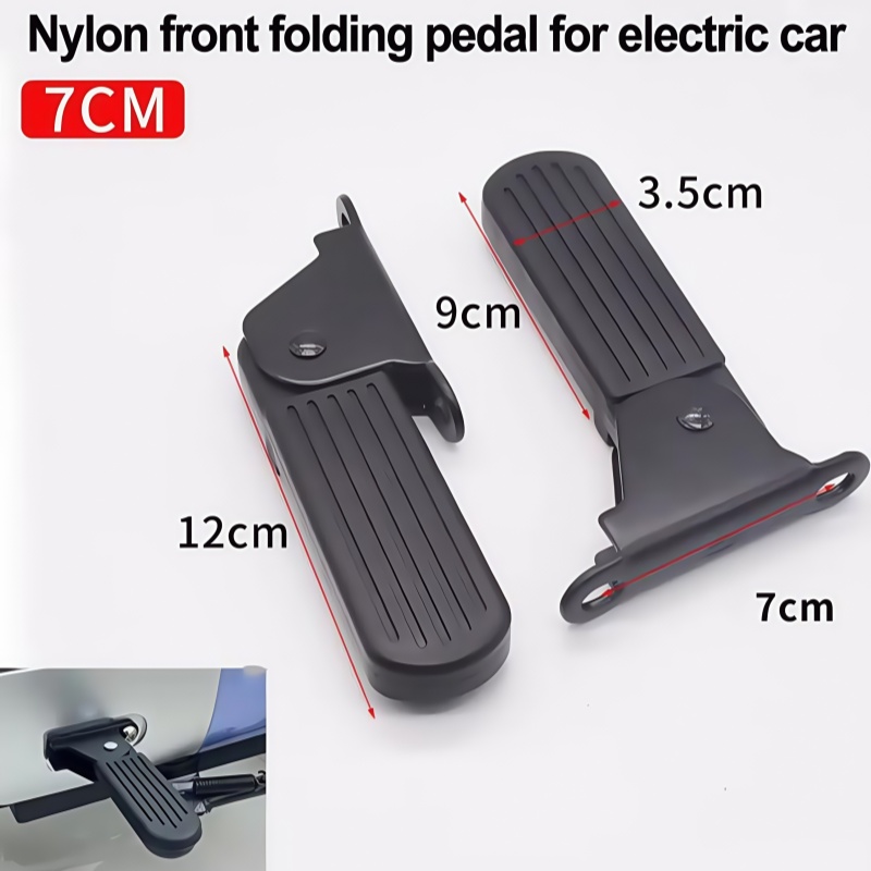 1pair Electric Moped Front Pedal Scooter Front Foldable Pedal Leg Support Pad Thickened Steel Plate Ebike Accessories