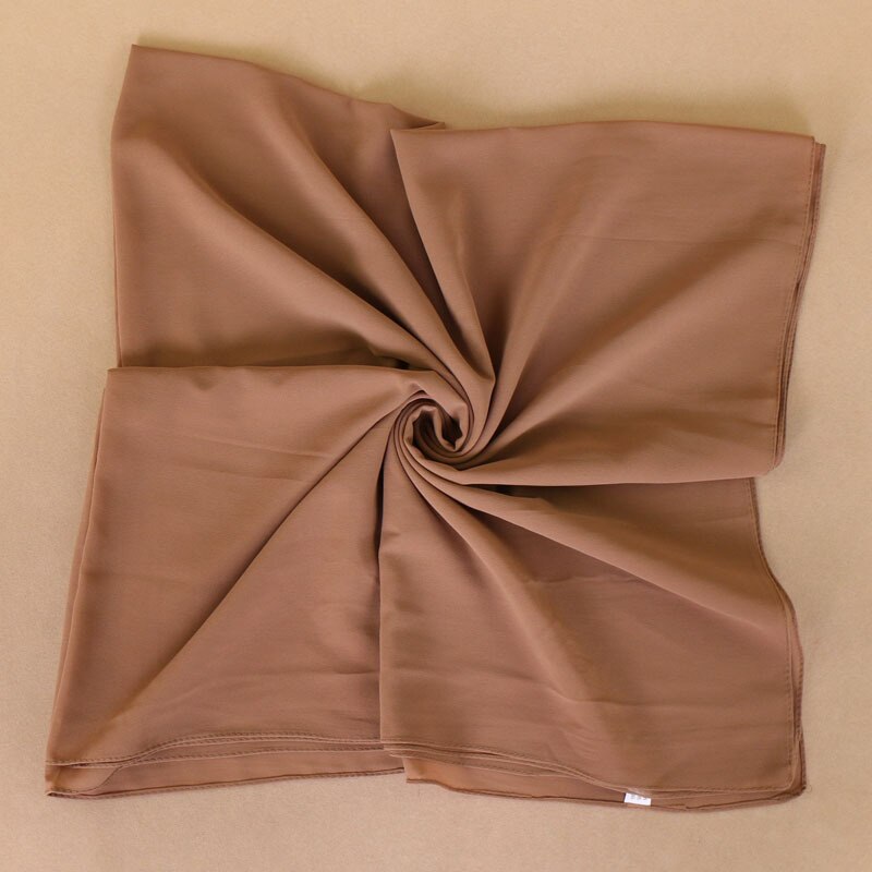 10 stk/parti 115*115cm kvadratisk hovedtørklæde kvinder almindeligt boble chiffon hijab tørklæde ensfarvet sjaler og vikler muslimske hijab tørklæder
