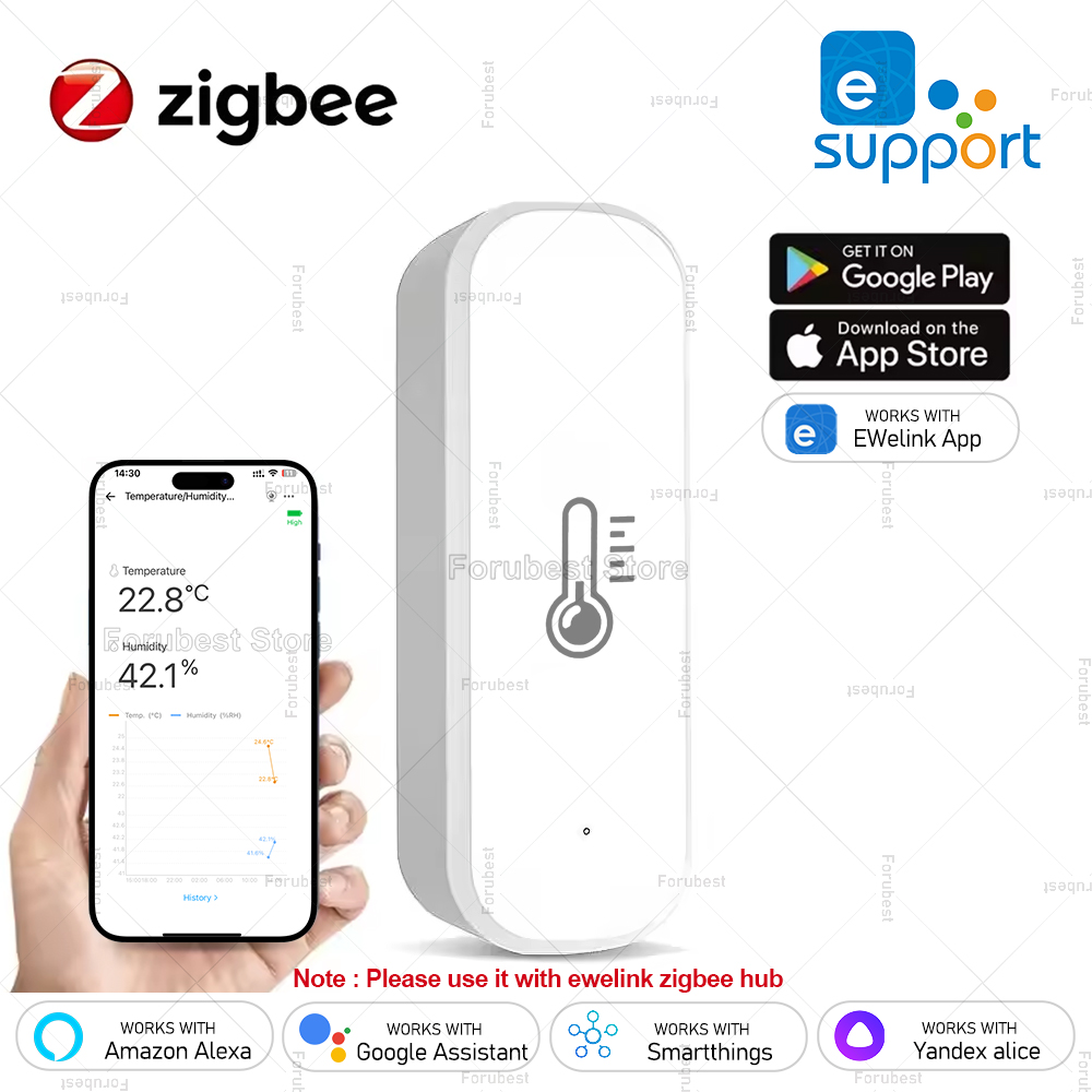 Ewelink ZigBee Smart Temperature Humidity Sensor APP Remote Monitoring Thermometer Hygrometer Controller For Alexa Google Alice