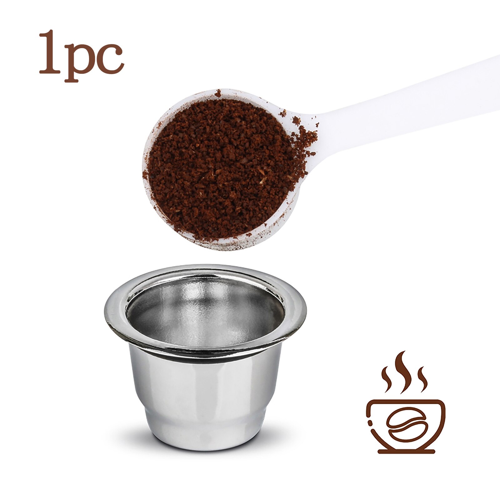 Nespresso Stainless Steel Refillable Coffee Capsule Coffee Filter Reusable Coffee Pod Reusable Cafe Machine DIY Cafe Filter Cup: 1pc