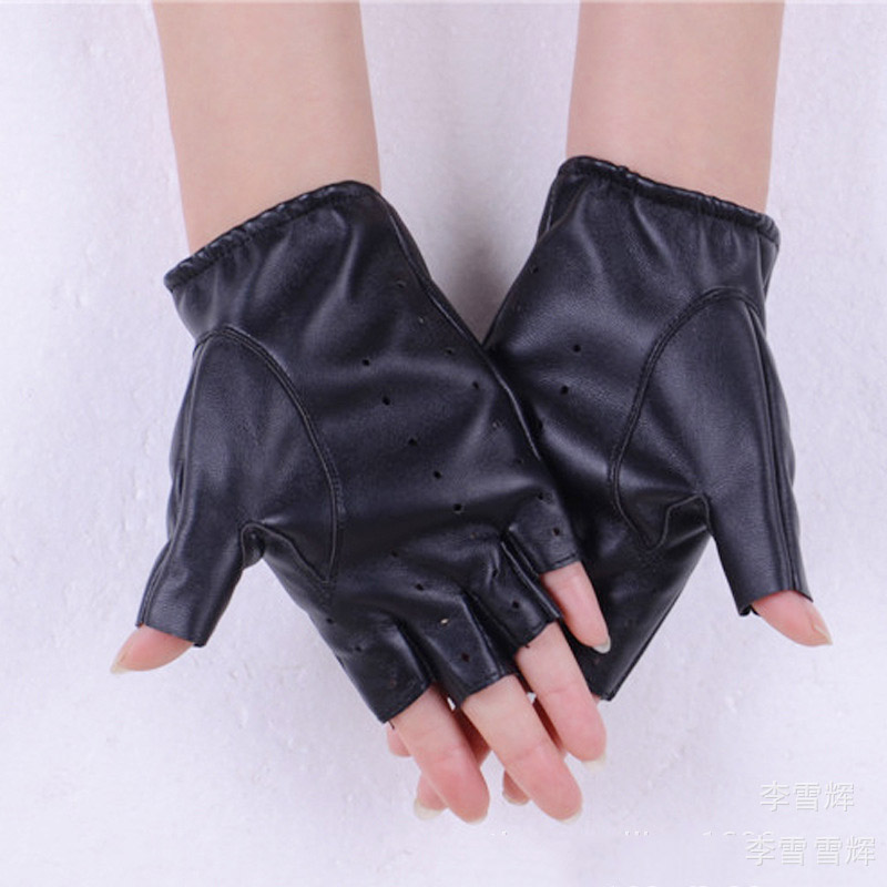Summer Gothic Punk Style Fingerless Gloves Boy Girl Half Finger Gloves Biker Driving Leather Gloves