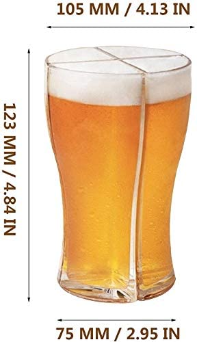 Øl skudt glas super skonnert separat ølglas krus kop 4 del stor kapacitet glas hjem bar fest drinkware tilbehør