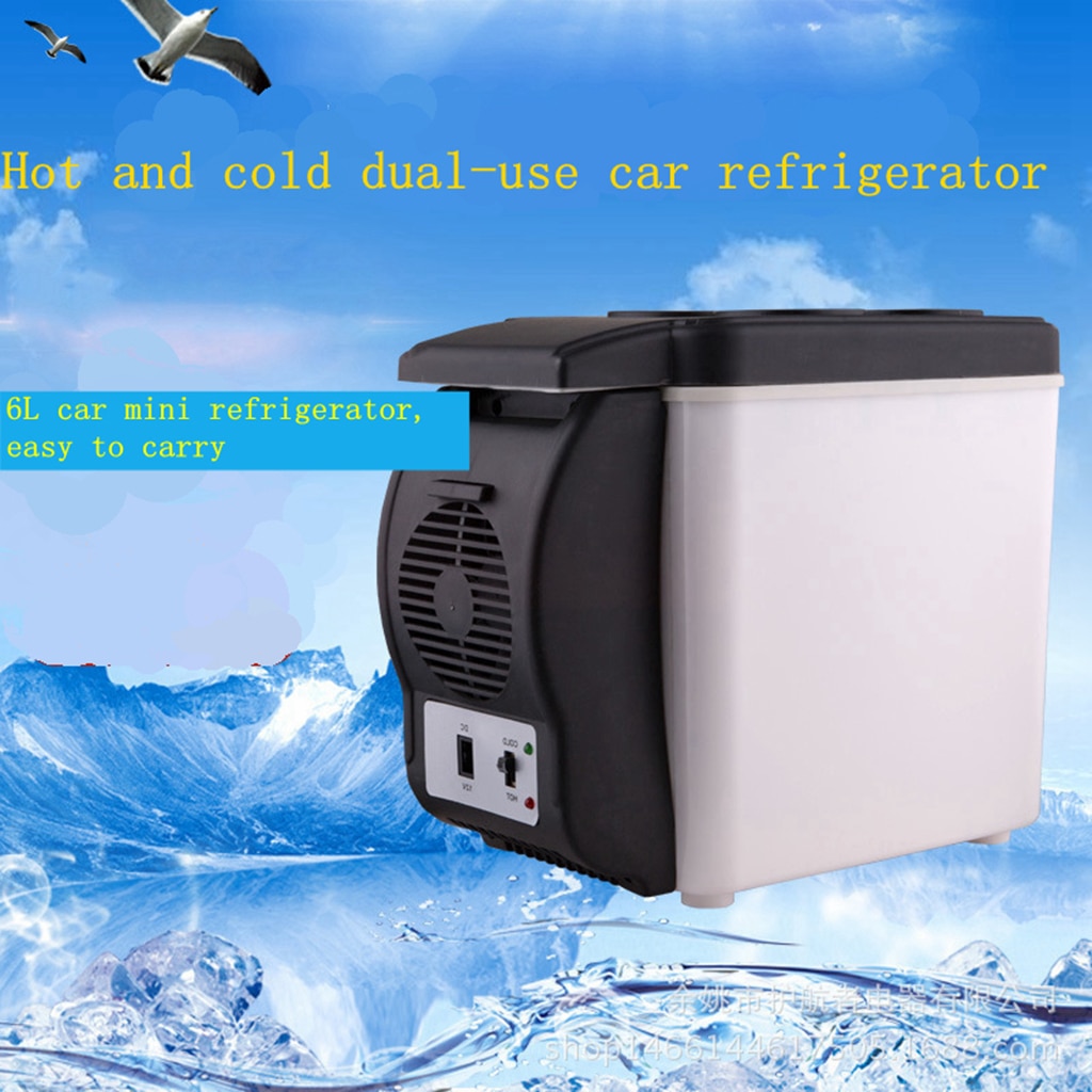 6L Mini Refrigerator Portable Car Boat Yacht Fridge Freezer Cooler Warmer Mini Refrigerator 6L 9 Can 12V Refrigerator