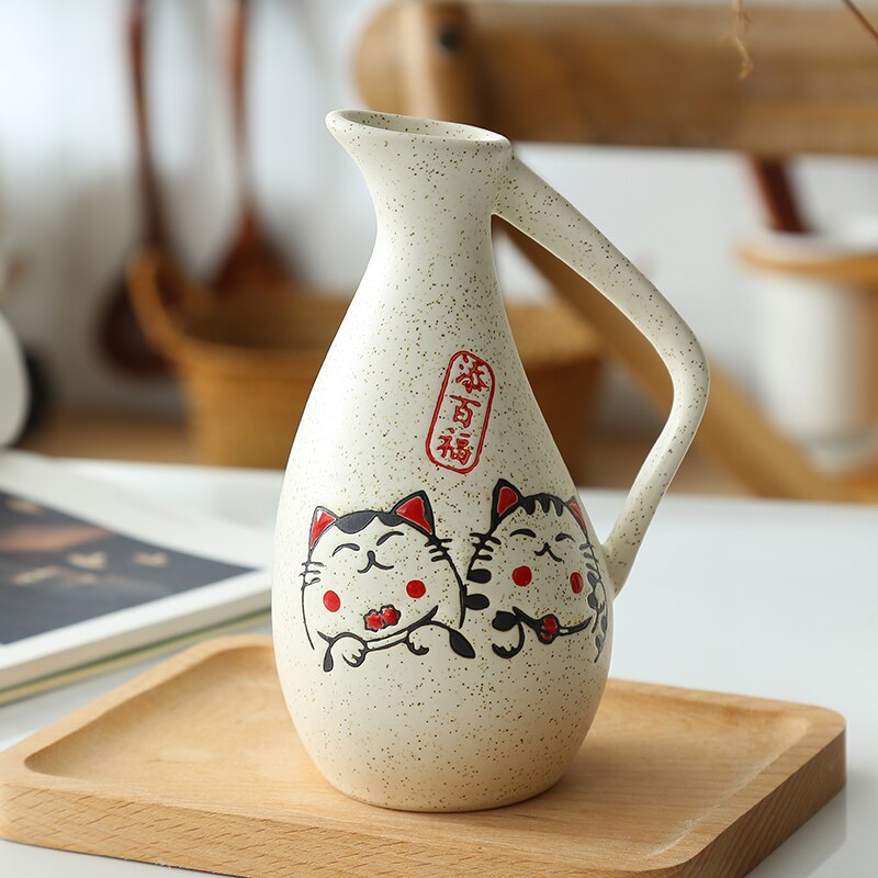 Japansk sake distribution vinkanna spritvärmare hushåll keramik varm flaska barware flagga liten stoup enkel gryta: 8