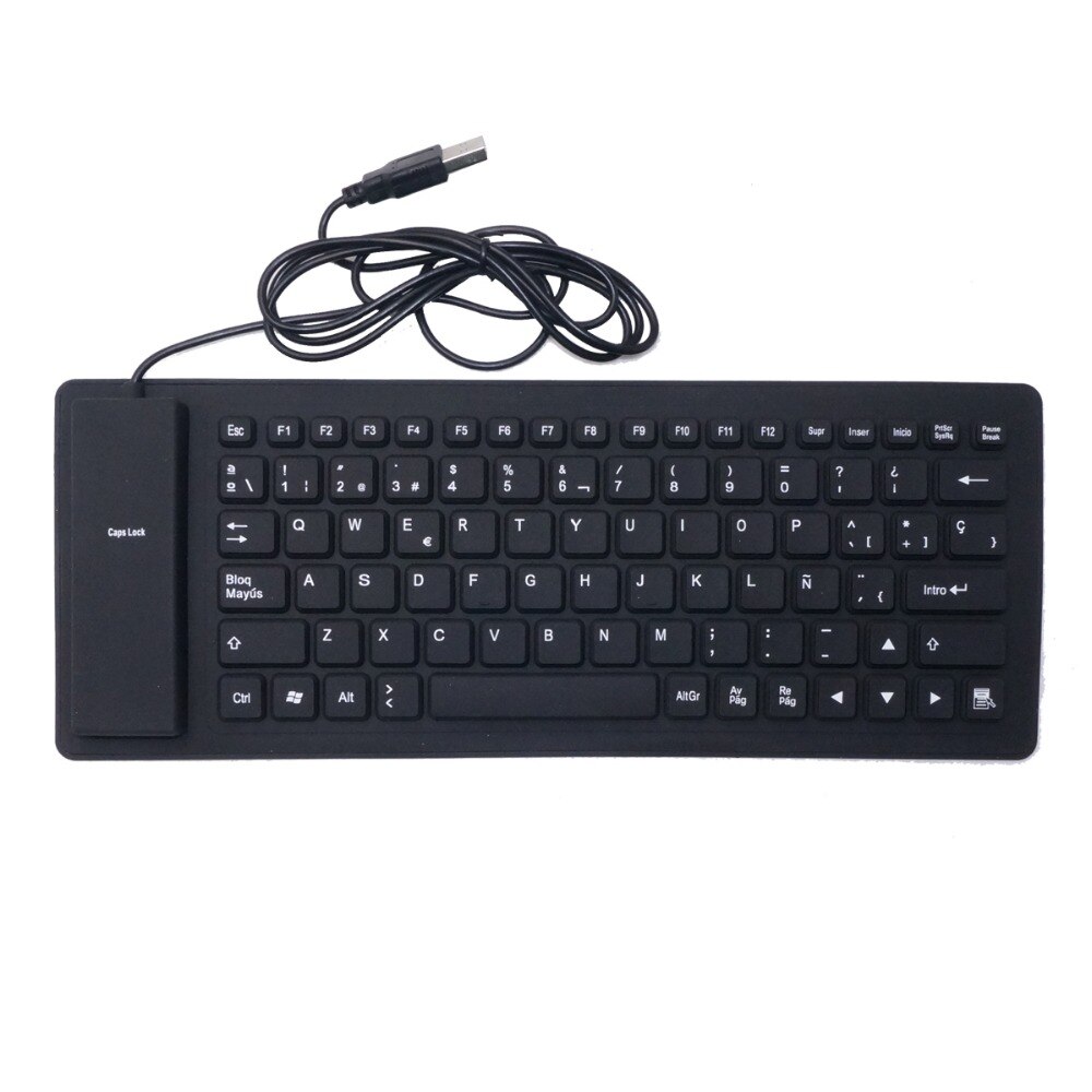 Hiszpańska klawiatura silikonowa USB 2.0 rolka silikonowa składana klawiatura komputerowa na PC