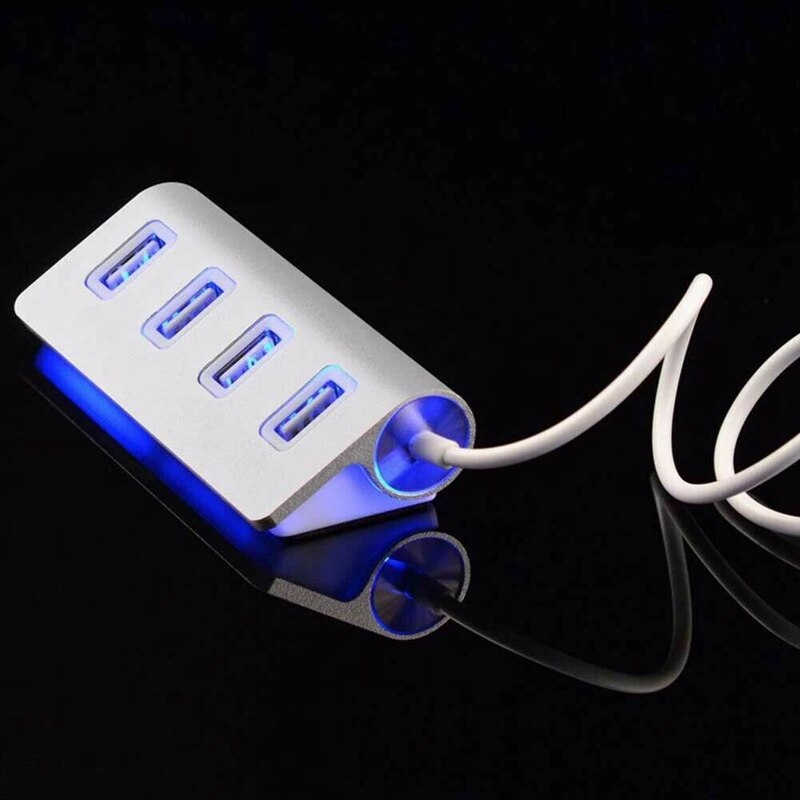 USB2.0 A Quattro Porte USB centro Del computer Portatile Ad Alta Velocità divisore di Espansione Mozzo in Alluminio Adattatore tavoletta 4 Porta