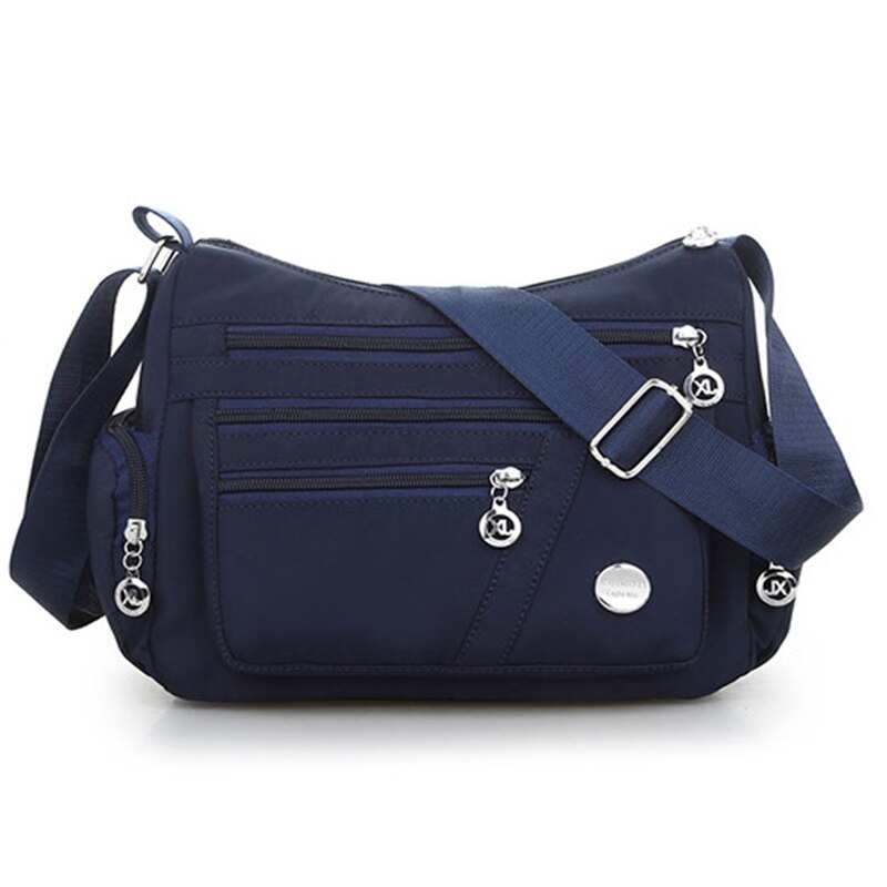 vrouwen tas nylon waterdichte messenger bags voor lady crossbody schoudertas casual handtassen: dark blue