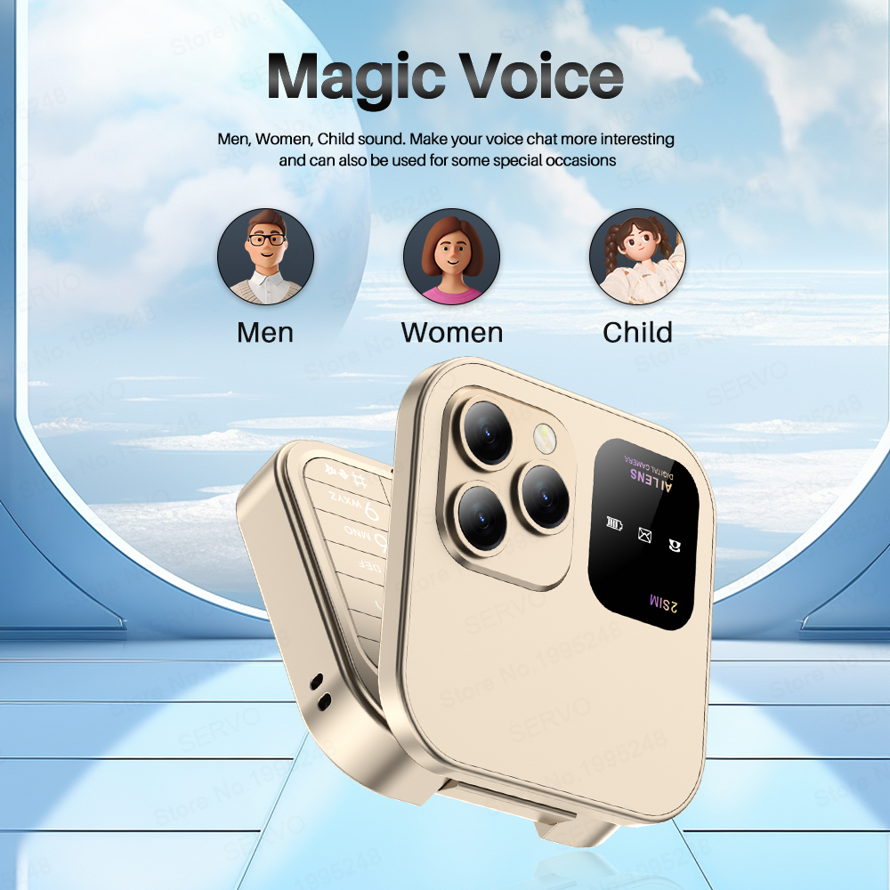 SERVO 2024 Neues Mini-kippen-praktisch FM-Radio Magie Stimme schwarze Liste Geschwindigkeit wählen Vibration 2 SIM-Karte Kleines Anzeige faltbares Telefon