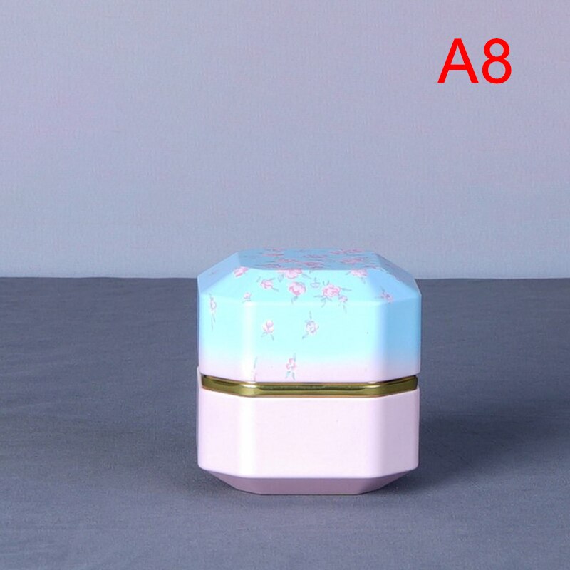 Diamond Shape Mini Tin Tea Coffee Candy Storage Box Tea Caddy Metal Case Wedding Party Box: Blue