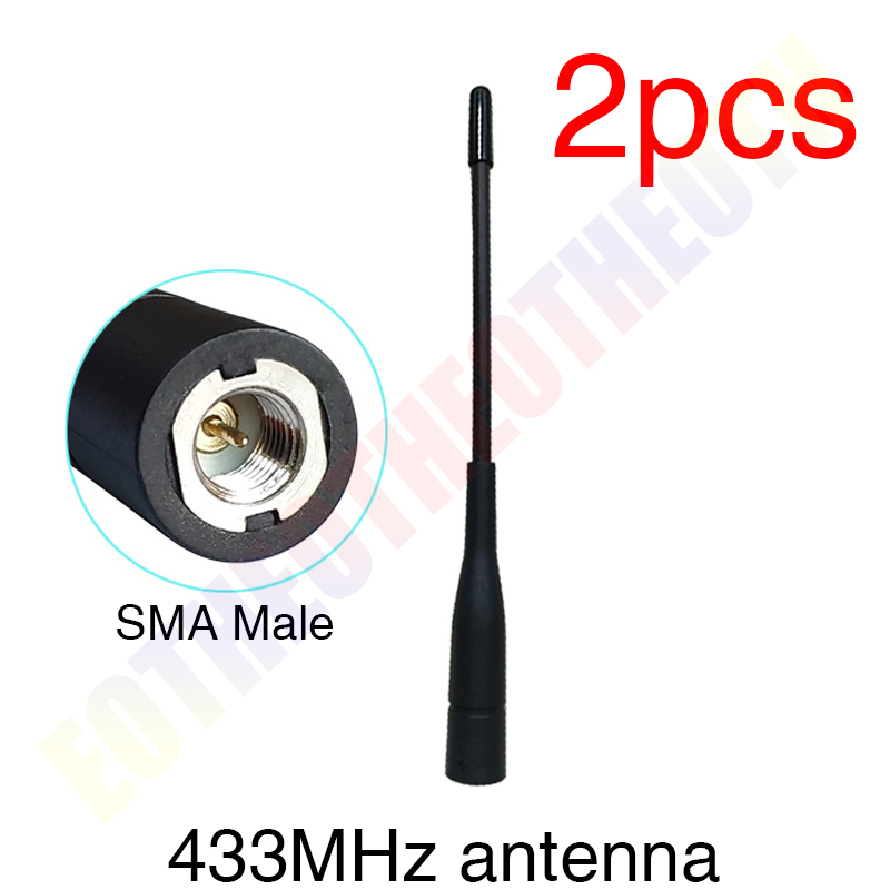 Antenne de connecteur mâle SMA 433 MHz, antenne directionnelle 433 m IOT étanche pour talkie-walkie sans fil: 2pcs