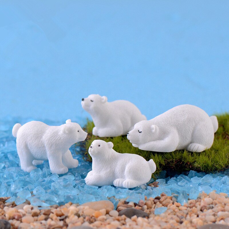 Søt mor og babybjørn til miniatyr diy potteplante dekorasjoner