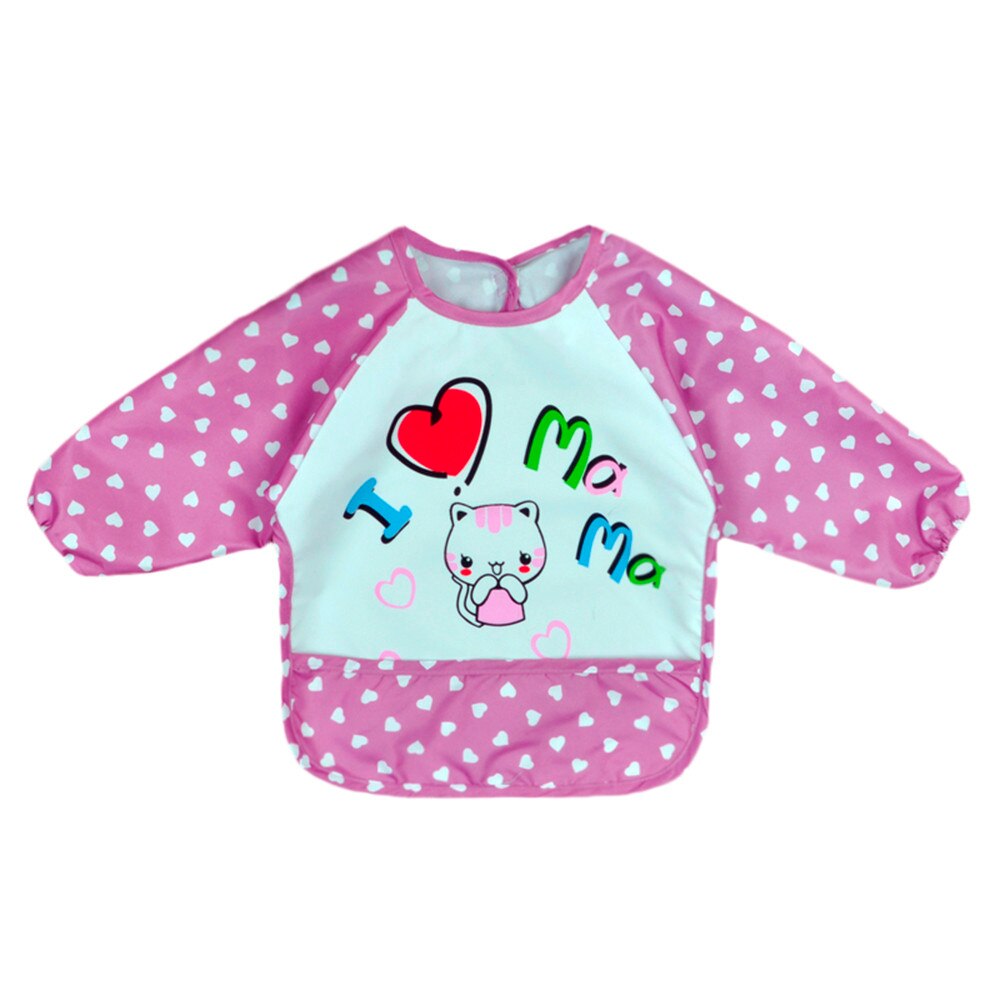 Heißer Baby Lätzchen Kleinkind Jungen Mädchen Langarm Brief Wasserdichte Fütterung Kunst Schürze Bib Baby Zeug Smock babador bandana yl