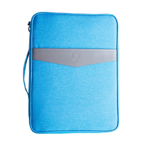 Multi-functional A4 Document Bags Portable Waterproof Men's Briefcases Laptop Notebook Pouch Travel Passport Holder Accessories: Blue