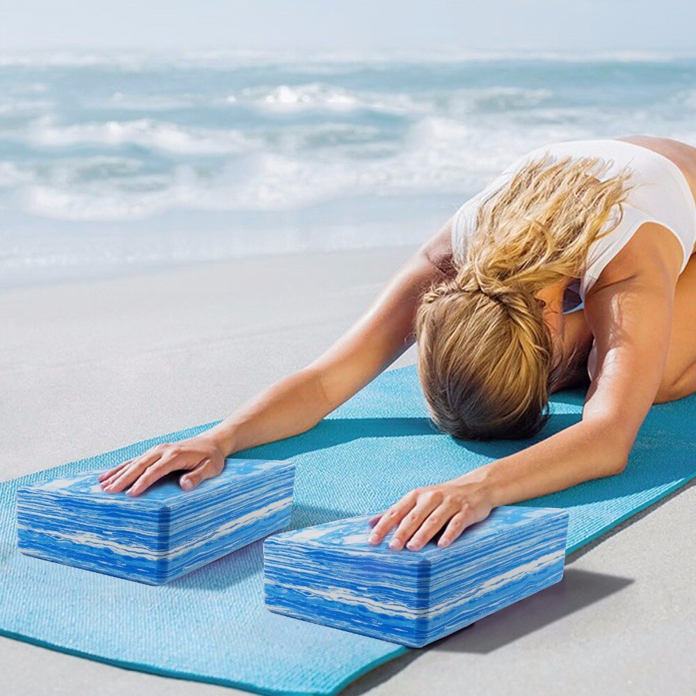 2 stk yoga eva foam roller blok pilates massageroller mursten yoga stretch bælte rem fitness værktøj til kropsøvelse gym fitness