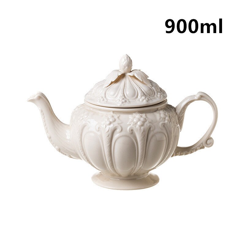 Porselein Thee Kop En Schotel Set Wit Theepot Engels Afternoon Theekopje Hoogwaardige Koffie Pot Keramische Kopje Koffie Mok party Cafe: 1Pot