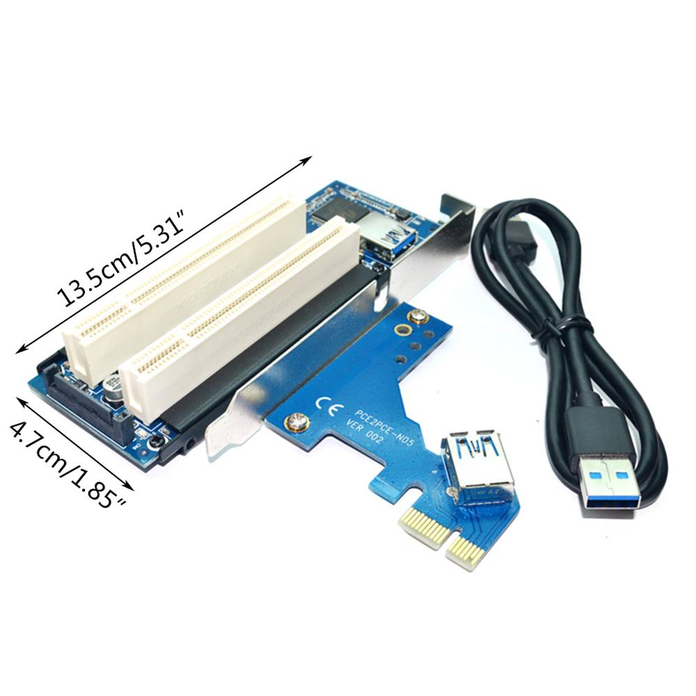 PCI-E Express X1 Dual PCI Riser Breiden Adapter Card met Kabel voor WIN2000/XP