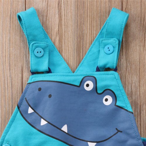 Nuovo Stile Bambini Dinosauro 3D Blu Tuta infantile Del bambino Della Ragazza del Ragazzo Pagliaccetto Della Tuta Della Tuta di proprietà Dei Bambini abiti Abbigliamento 6 M-5 T