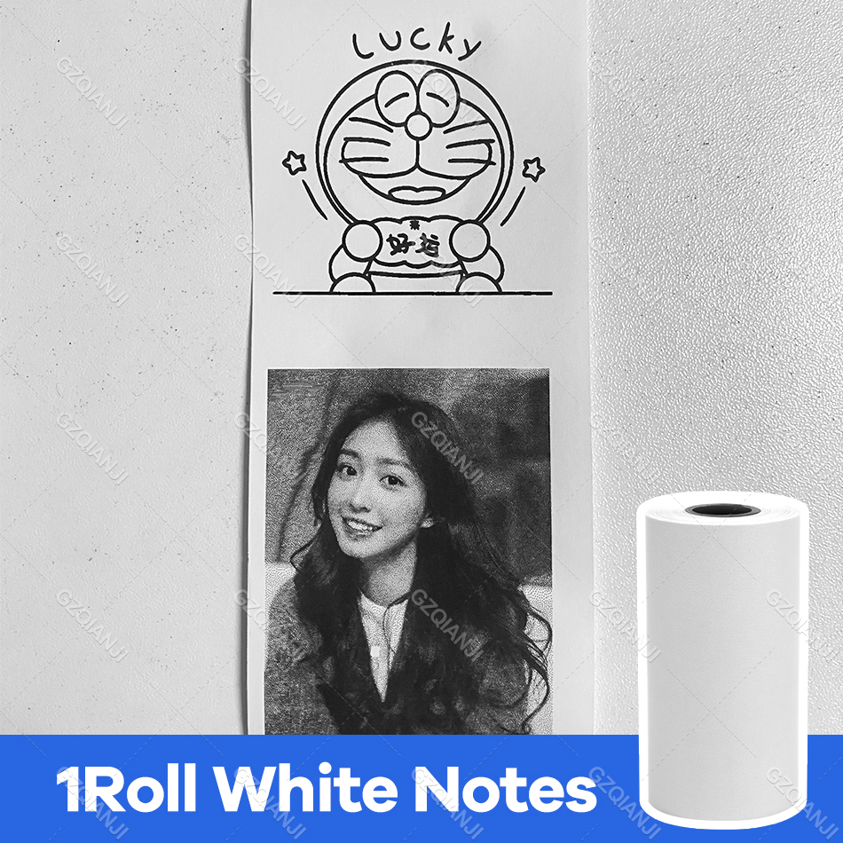 Thermal Label Printer Notes Paper Roll White Color Sticker for Photo Printer 57*30mm Peripage A6 A8 Paperang P1 P2 Poooli Print: 1 White Notes