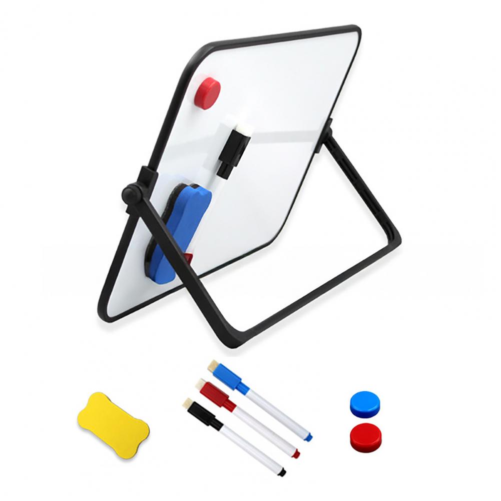 Magnetisch droog uitwisbaar bord met standaard Desktop Dubbelzijdig wit bord met markers Gummagneten voor kantoorschoolkinderen Tekenen: Optie 2