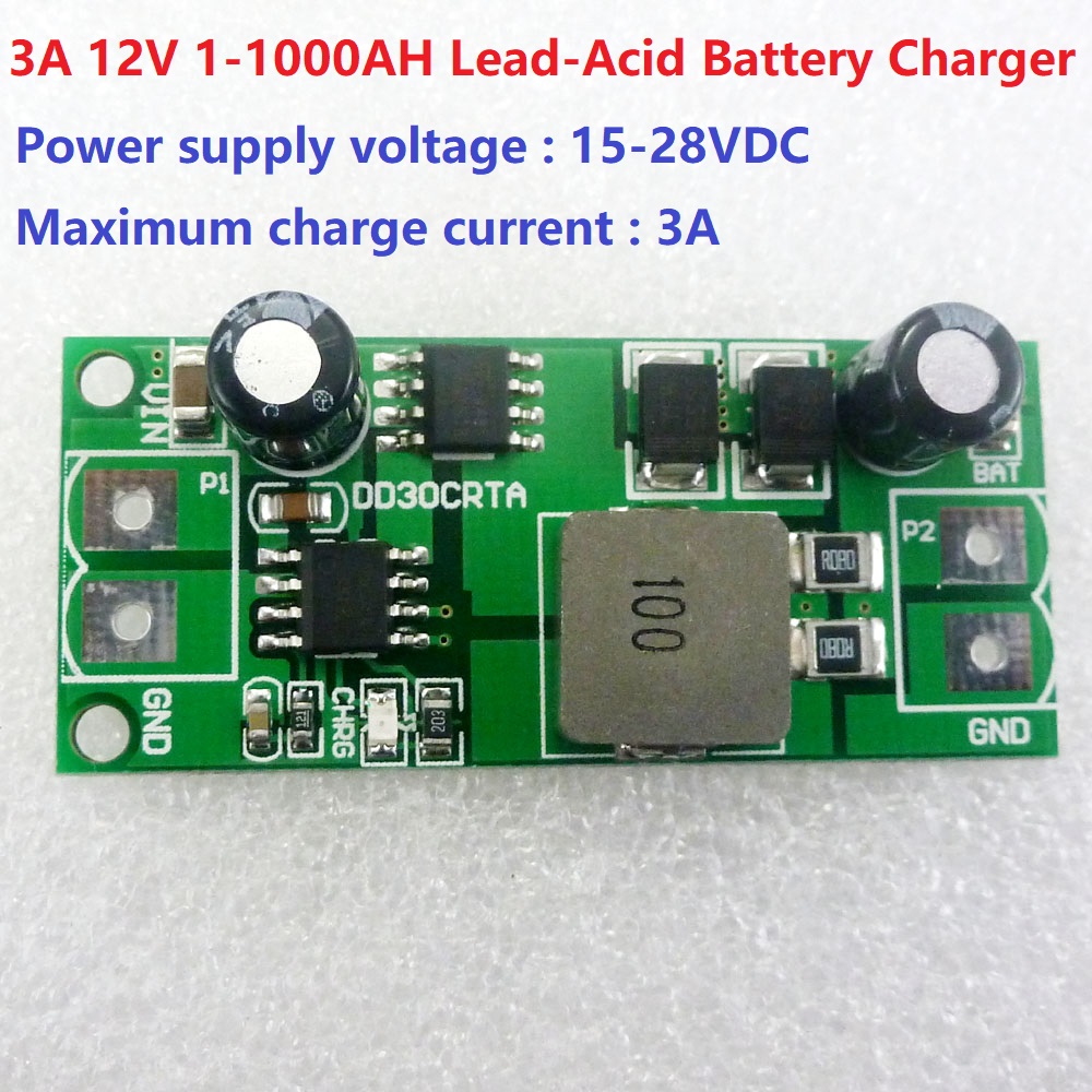 Cargador de batería de plomo-ácido de 1-1000AH, 3A, 12V, entrada de 15-28V, sobrecarga de 14,8 V, carga flotante de 13,55 V para carga de energía Solar de coche UPS