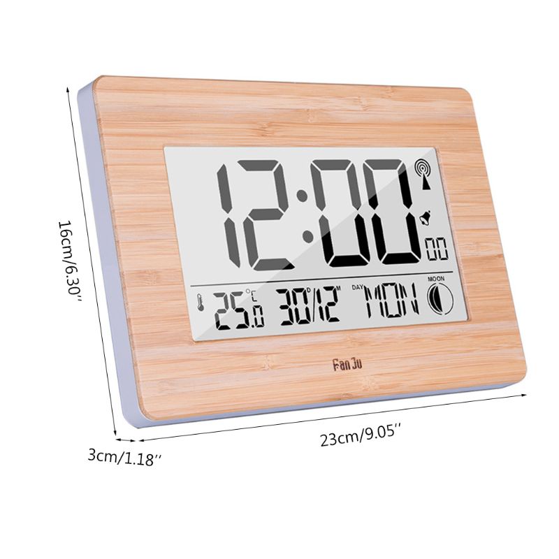 Digital Wall Alarm Clock LCD Display Large Number Time Temperature Calendar Desktop Clock Modern Home Decor