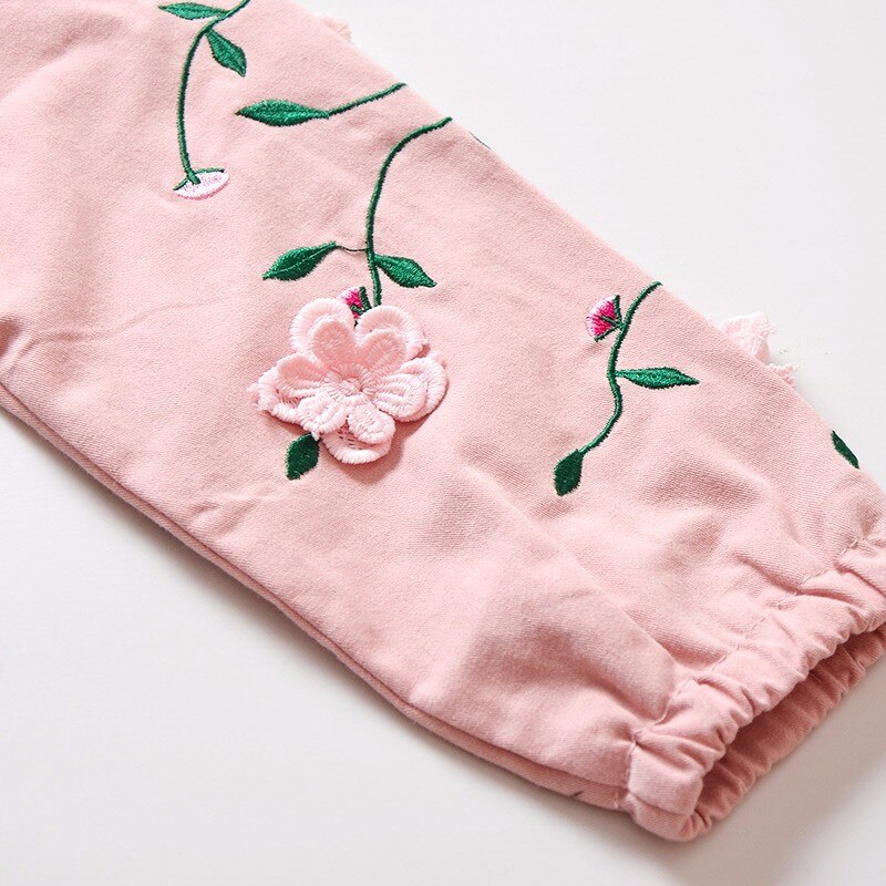 Jenter vår høst klær låve broderi blomst glidelås hette cardigan bomull vindjakke løs gutt uformelt hettegenser