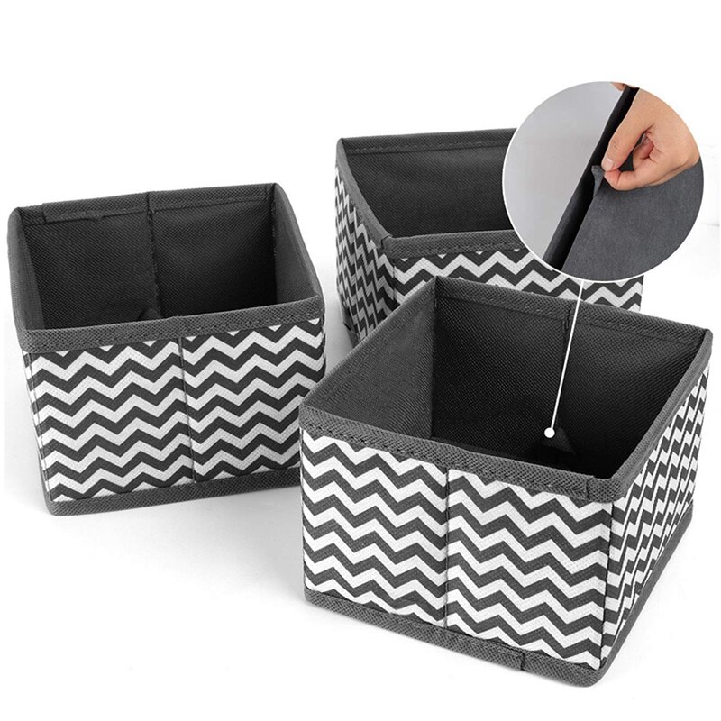 Conjunto de divisores de cajones de tocador de tela de 8 Organizadores de armario ropero caja de almacenamiento plegable para calcetines ropa interior sujetadores corbatas Juguetes