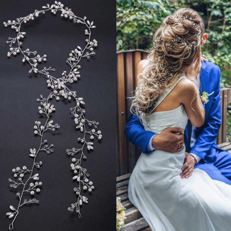 Westlichen Hochzeit Kopfschmuck für Braut Handgemachte Hochzeit Kristall Perle Haar Zubehör Strass Haarnadel Ornamente